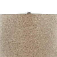 Benjara Metal Table Lamp With Bellied Embossed Vertical Lines Base, Bronze