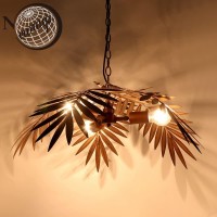 Newrays Vintage Tropical Coconut Leaves Ceiling Lighting Rustic Tree Lights Living Room Dining Room Bedroom Chandelier Fixtures