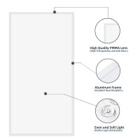 2X4 Led Flat Panel Light,4 Pack,0-10V Dimmable,7800 Lumens,5000K Daylight White Color, Drop Ceiling Flat Led Light Panel,Recessed Edge-Lit Troffer Fixture