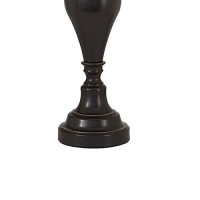 Benjara Metal Table Lamp With Turned Pedestal Base, Set Of 2, Bronze