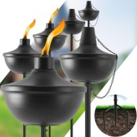 Zszmfh Home Garden Torch Set Of 6 Large Capacity 235Oz Outdoor Metal Torch Garden D Cor 55Inch Upgraded Citronella Torches W