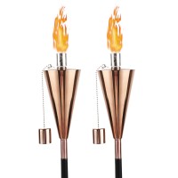 Fab Based 2 Pack Oil Torch Lamp Torch Citronella Torches Outdoor Backyard Torches For Patiolawngardenoutdoor Rose Golden