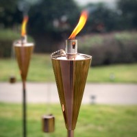 Fab Based 2 Pack Oil Torch Lamp Torch Citronella Torches Outdoor Backyard Torches For Patiolawngardenoutdoor Rose Golden