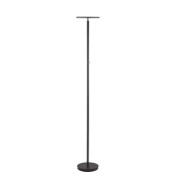 Benjara Tubular Metal Pole Design Floor Lamp With 4 Way Switch, Black