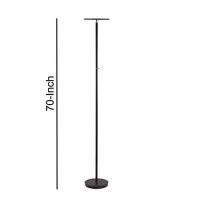 Benjara Tubular Metal Pole Design Floor Lamp With 4 Way Switch, Black