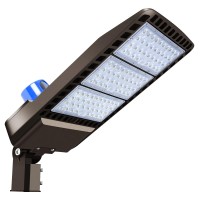 Juyace 300W Led Parking Lot Light Slip Fitter Mount Dusk To Dawn Led Outdoor Lighting Exterior Flood Light Commercial Outside Light Ip65 Waterproof 100-277V Security Area Shoebox Street Light