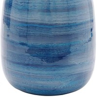 Benjara Metal Table Lamp With Curved Vase Design Base, Blue