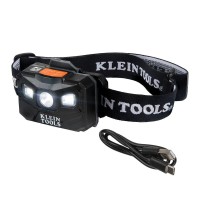 Klein Tools 56048 Rechargeable Auto-Off Led Headlamp, Adjustable Fabric Strap, 400 Lms, All-Day Runtime, For Work, Running, Outdoor Hiking