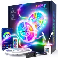 Gupup 25 Ft Led Strip Lights,Bluetooth Led Lights For Bedroom, Color Changing Light Strip With Music Sync, Phone Controller And Ir Remote(App+Remote +Mic).