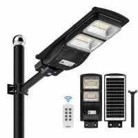 Langy Upgraded Solar Street Light 6000 Lumens Outdoor 10000Mah Battery 120 Led Street Light Solar Powered With Remote Control Du