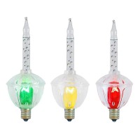 Novelty Lights 3 Light Traditional Christmas Bubble Light Replacement Pack Multi Color Clear Base Clear Liquid