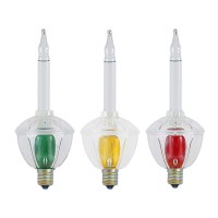 Novelty Lights 3 Light Traditional Christmas Bubble Light Replacement Pack Multi Color Clear Base Clear Liquid