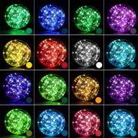 Habom Led Fairy Lights Plug In46 Ft 16 Colors Changing String Lights With Remote Control 4 Lighting Modes4 Timer Optionsada