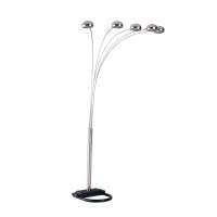 Benjara Metal Arch Tree Design Floor Lamp With 5 Bulbs, Silver