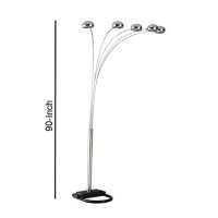 Benjara Metal Arch Tree Design Floor Lamp With 5 Bulbs, Silver