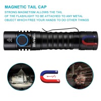 Wurkkos Fc11 Edc Led Flashlights 90Cri Max 1300Lumen Rechargeable Flashlight, Ip67 Waterproof Torch, Magnetic Tailcap, Great For Garden Dog Walking Emergency(4000K)