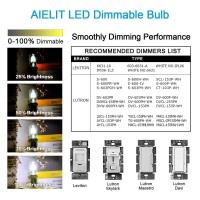 Aielit Dimmable T45 Led Bulb 60 Watt Equivalent, Daylight White 5000K, 6W Tubular E26 Light Bulbs For Ceiling Fan Pendant Chandelier, 8 Pack