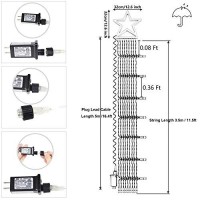 Funiao (New) Christmas Lights, Outdoor Christmas Decorations, 320 Led Waterfall String Lights, 8 Light Modes Chrsitmas Lights With 12