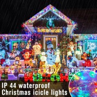 Jmexsuss 800 Led Easter Lights Outdoor Plug In, Multicolor Christmas Icicle Lights Outdoor Waterproof, 8 Modes Icicle Lights With 80 Drops For Bedroom Holiday Christmas Party Easter Decorations