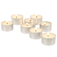 Stonebriar 200 Count White Unscented Smokeless Long Burning Tea Light Candles With 8 Hour Burn Time