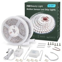 My Beauty Light Motion Activated Led Strip Lights, 32.8Ft Led Light Strip With Day Or Night 2 Lighting Modes,3 Timing Off Modes,Bright White 12V Plug-In Led Rope Lights For Bedroom,Kitchen,Stair,Room