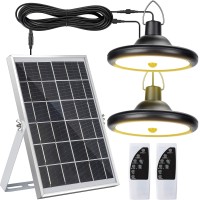 Jackyled Solar Motion Sensor Pendant Light With 4 Modes, Remote, Waterproof & Adjustable Solar Panel - Led Pendant Shed Light For Indoor Outdoor Use In Home, Patio, Backyard, Shop, Warm White