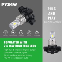 Alla Lighting Pgu20 Base 5200 Py24W 12190 Led Turn Signal Lights Bulbs Replacement Compatible With Bmw, Audi, Yellow