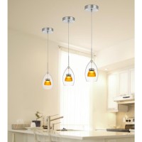 Integrated Dimmable Led Double Glass Mini Pendant Light 6W 450 Lumen 3000K Frosted Yellow