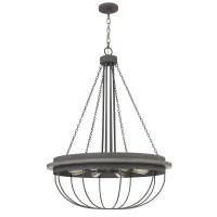 60W X 8 Nixa Metal Chandelier Edison Bulbs Not Included Dove Grey