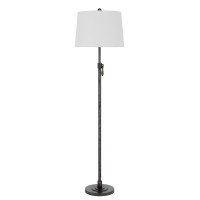 This industrial style candlestick lamp is a great addition to your home of office It features a lever style adjuster which adjusts the lamp height from 55 to 62 inches which makes it perfect for reading or entertaining Its slender construction also makes 