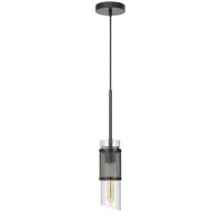 60W Savona Double Layer Glassmetal Mini Pendant With Mesh Metal Shade Edison Bulb Not Included Black