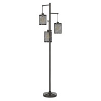 Refresh your space with this three light metal hanging light floor lamp It features a smooth satin dark bronze finish with metal mesh shades Its simple yet elegant design makes it adaptable to many different dcor styles