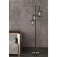 Refresh your space with this three light metal hanging light floor lamp It features a smooth satin dark bronze finish with metal mesh shades Its simple yet elegant design makes it adaptable to many different dcor styles