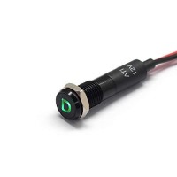 cut Hole size 8mm 516 Wire gauge 22 AWgLED color greencurrent Rating 15mA Voltage 12V Dc resistor built inWire Length 20mm 8Bezel color Black