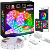 Apspow Led Strip Lights, 65.6Ft Led Light Strips Multicolors, 5050 Led Tape Lights, Music Sync Color Changing+Remote Control +App Controlled Led Strip Lights For Bedroom Party Home Decoration