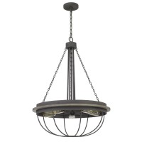 60W X 5 Nixa Metal Chandelier Edison Bulbs Not Included Dove Grey