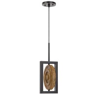 Fano Integrated Dimmable Led Woodmetal Mini Pendant Fixture 16W 1280 Lumen 3000K Pine