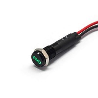 cut Hole size 8mm 516 Wire gauge 22 AWgLED color greencurrent Rating 15mA Voltage 12V Dc resistor built inWire Length 20mm 8Bezel color Black