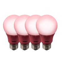 4 Pack Led Colored Birthday Light Bulb 40 Watt Equivalent, A19 Pink Light, E26 Colored Led Bulb For Indoor, Lamps, Party Decorative Lighting, Non-Dimmable, Ul-Listed