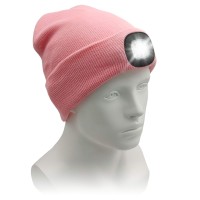 Beanie With Light, Usb Rechargeable Knitted Lighted Hat, Easter Gifts For Men Dad Him Women Her, Unisex Lighted For Walking At Night,Fishing,Camping,Hunting Pink