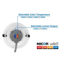 The NICOR CLR8Select is a complete 8inch recessed LED downlight system built to commercial grade specifications The canless design allows for direct installation into drywall ceiling grids or existing mounting frames bypassing the need for a recessed hous