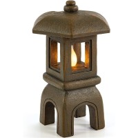 Vp Home Pagoda Garden Statues Outdoor, Solar Powered Statue Japanese Garden Decor, Outdoor Zen Garden Lantern, Flickering Led Garden Light (Serenity Zen Pagoda)