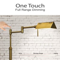 O'Bright 12W Dimmable LED Floor Lamp, Antique Brass, Adjustable