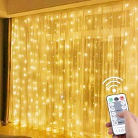 Suwitu Fairy Curtain Lights For Bedroom 300 Led, Christmas String Lights Usb Plug In 8 Modes Wall Hanging Twinkle With Remote Control For In/Outdoor Wedding Party Backdrop Decor(9.8X9.8Ft)