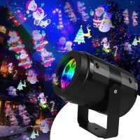 Christmas Projector Lights, Xmas Led Projection Lamp, Moving Santa Claus Projector Lights, Xmas Landscape Light For Indoor Christmas Holiday Night Gathering Party Decoration, Switchable-6 Slides