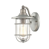 Millennium 2911-Ga Transitional One Light Outdoor Wall Bracket From None Collection In Pewter, Nickel, Silver Finish, Galvanized