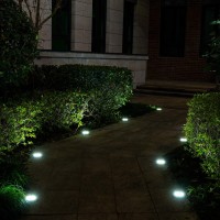 Solpex Solar Ground Lights, 8 Led Solar Powered Disk Lights Outdoor Waterproof Landscape Lawn Lighting For Garden Yard Deck Walkway Patio Pathway (8, White)