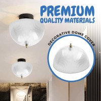 Ohlectric Clip On Lamp Shade - Acrylic, Prismatic & Dome-Shap Bulb Shade - Transforms Light Bulbs Into Fixture - Suits Medium Base, A-Shape Bulb - 4