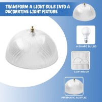 Ohlectric Clip On Lamp Shade - Acrylic, Prismatic & Dome-Shap Bulb Shade - Transforms Light Bulbs Into Fixture - Suits Medium Base, A-Shape Bulb - 4