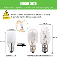 Makergroup E12 Dryer Led Light Bulb For Dryer Drum And Specific 120V S6 Water Dispenser Light Bulb We05X20431, Candelabra Base Night Light, Salt Lamp, 2W Warm White 2700K-3000K 2-Pack